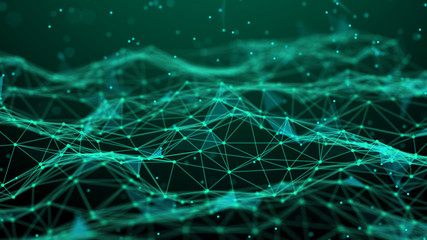 Abstract technology background. Network connection. Artificial intelligence. Science background. Big data digital background. 4k rendering.