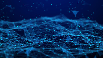 Obraz premium Abstract technology background. Network connection. Artificial intelligence. Science background. Big data digital background. 4k rendering.