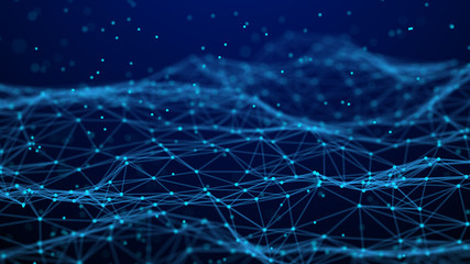 Abstract technology background. Network connection. Artificial intelligence. Science background. Big data digital background. 4k rendering.