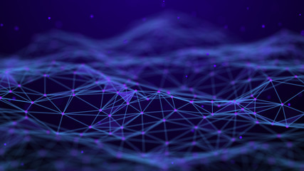 Abstract technology background. Network connection. Artificial intelligence. Science background. Big data digital background. 4k rendering.