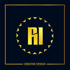 Initial Letter RI Logo Template Design