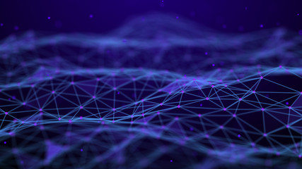 Abstract technology background. Network connection. Artificial intelligence. Science background. Big data digital background. 4k rendering.