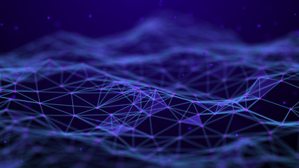 Abstract technology background. Network connection. Artificial intelligence. Science background. Big data digital background. 4k rendering.