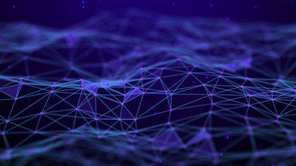 Abstract technology background. Network connection. Artificial intelligence. Science background. Big data digital background. 4k rendering.