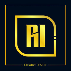 Initial Letter RI Logo Template Design