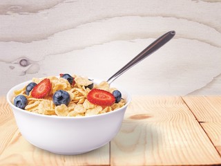 Healthy Homemade Oatmeal with Berries for Breakfast