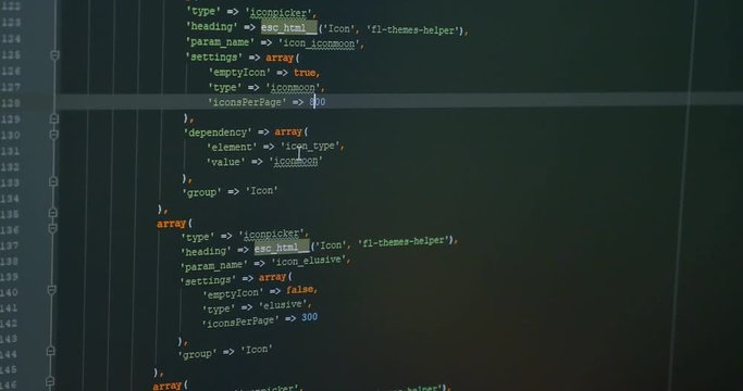 Coding on pc monitor. Programming, it, software development and hacking concept
