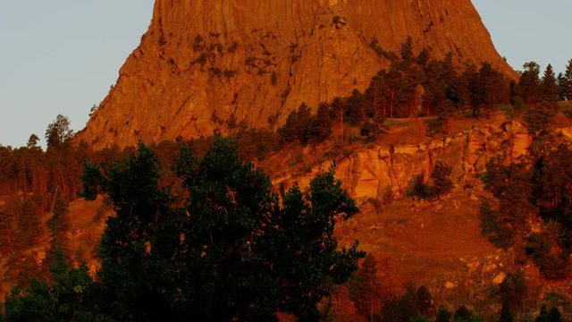 National Monument the Devils Tower famous for mountain climbing USA