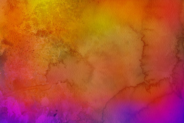 Colorful watercolor paper textures on white background. Chaotic abstract organic design. 