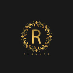 Logo Luxury with Golden Color
