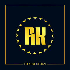 Initial Letter RK Logo Template Design
