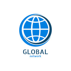 Global network logo. Connection minimal design. Vector illustration