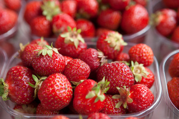 Fresh juicy strawberry on the market