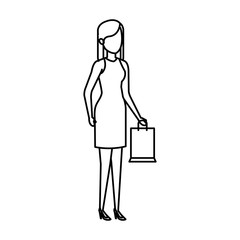 beautiful and young woman with shopping bags