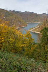 Amazing Autumn Landscape of Tsankov kamak Reservoir, Smolyan Region, Bulgaria