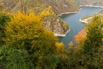 Amazing Autumn Landscape of Tsankov kamak Reservoir, Smolyan Region, Bulgaria