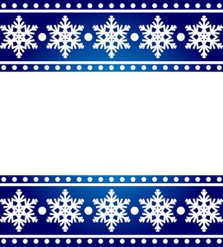 blue christmas background with white snowflakes and place for your text