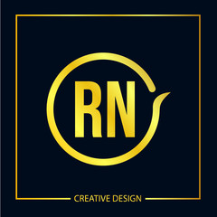 Initial Letter RN Logo Template Design