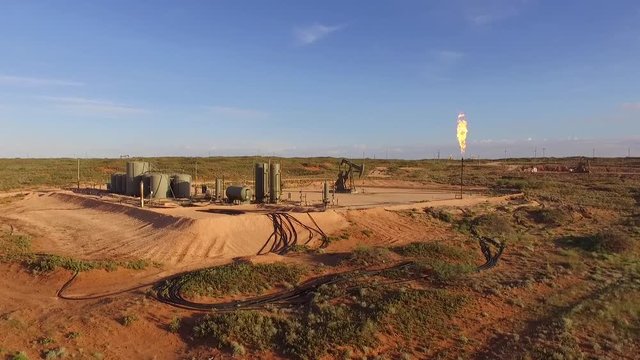 Aerial shot of the oilfield