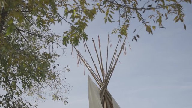 Top structure of a Native American Teepee