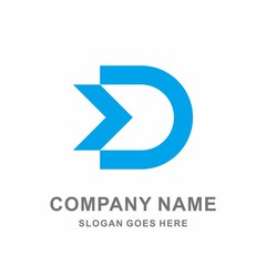 Monogram Letter D Digital Arrow Link Connection Technology Computer Business Company Stock Vector Logo Design Template