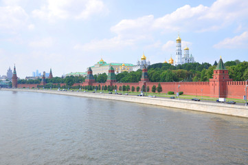 Obraz premium A view to Kremlin from Moscow river, Moscow, Russia