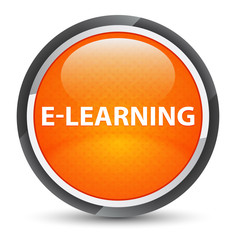 E-learning galaxy orange round button