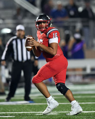 Football Quarterback making plays during a football game © Joe