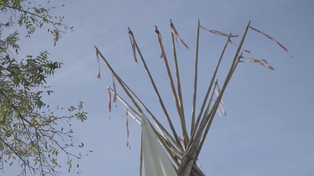 Top structure of a Native American Teepee