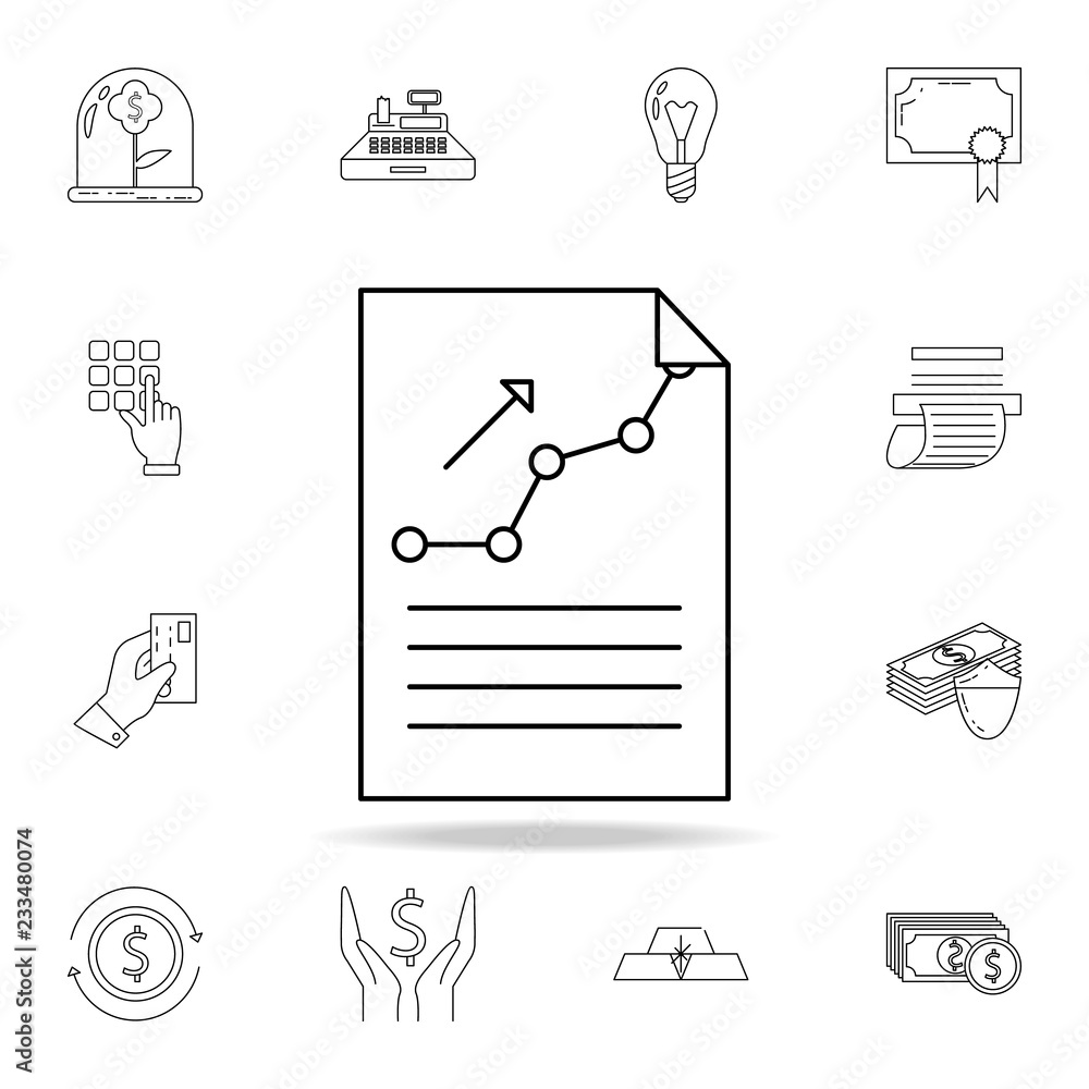 Poster report on paper icon. outline set of banking icons. premium quality graphic design icon. one of the 