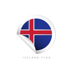 Fototapeta premium Iceland Label Flags Vector Template Design Illustration