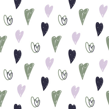 Seamless pattern with hearts. Valentines Day background. Can be used for textule, wallpapers, web, greeting cards and scrapbooking design