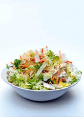 Salad surrounded by white background