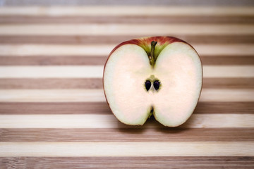 Apple cut in half