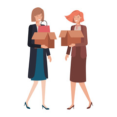 young women with cardboard box avatar character