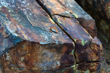 Iron ore mineral rich cut ornamental stone