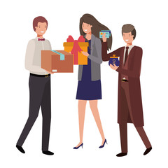 group business people with element avatar character