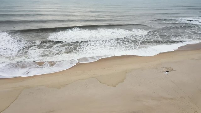 Aerial shot of the Belmar beach in New Jersey.