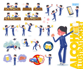 flat type school girl Blue jersey_alcohol