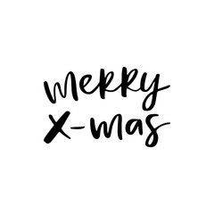 Merry Christmas. Winter holiday calligraphy quote. Handwritten brush lettering