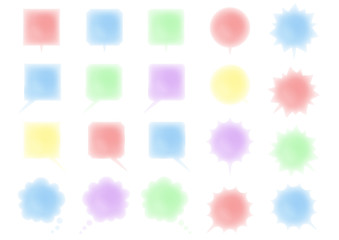 漫画風フキダシベーシック縦横比が同じ(水彩風)