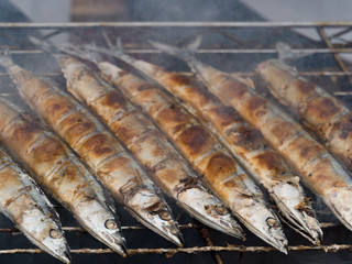 さんまの炭火焼