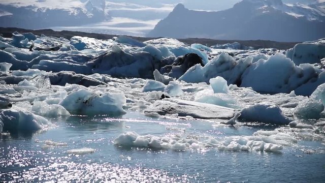 Jokusarlon Icebergs floating
