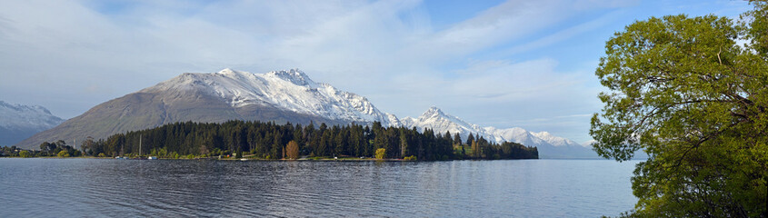 Panoramic View of Lake Wakatipu & Mount Cecil, New Zealand