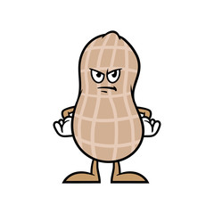 Cartoon Angry Peanut Character