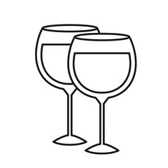 wine glasses isolated icon
