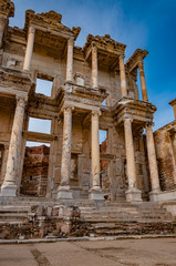 Obraz premium Library of Celsus in Ephesus Ancient City in Turkey. UNESCO World Heritage site.