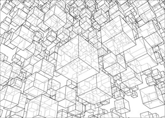 Vector abstract boxes background