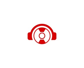 Fototapeta premium Record headphones logo