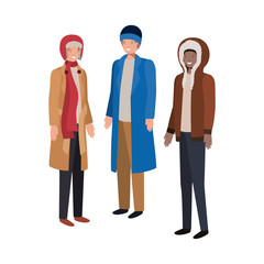 men with winter clothes avatar character
